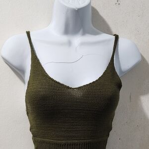 a'gaci Olive Knit Camisole Top